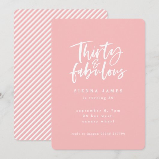 30 en geweldige verjaardagsfeestfoto nodigen kaart (Voorkant / Achterkant)