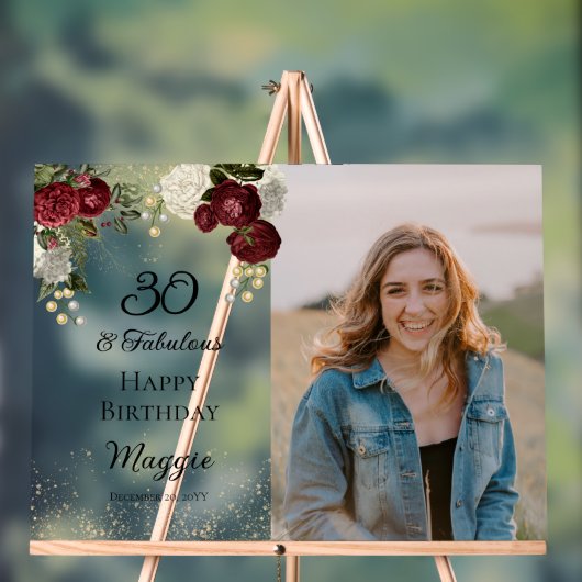 30 et Fabulous Glam Rose Floral fête d'anniversair (Neutre)