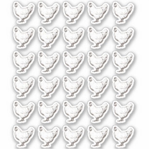 30 Étiquettes Vintage blanc blanc élégant Hen impe