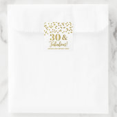 30 & Fabulous Birthday Gold Vierkante Sticker (Tas)