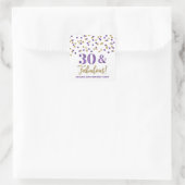 30 & Fabulous Birthday Paars Gold Vierkante Sticker (Tas)