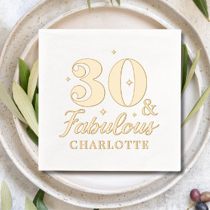 30 & Fabulous Dertigste Verjaardag Gepersonaliseer Folie Servetten