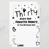 30 favoriete herinnering van het meisje van de ver (Voorkant / Achterkant)