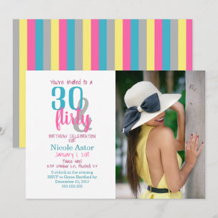 30 & Flirty 30th Birthday Invitation