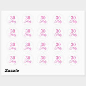 30 & Flirty hot roze  Ronde Sticker (Vel)