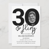30 & Flirty Photo 30th Birthday Invitation (Devant)