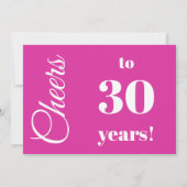 30 & Flirty Rose Anniversaire Photo Invitation (Dos)