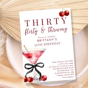 30 Flirty & Thriving Kersen Martini 30e Verjaardag Kaart
