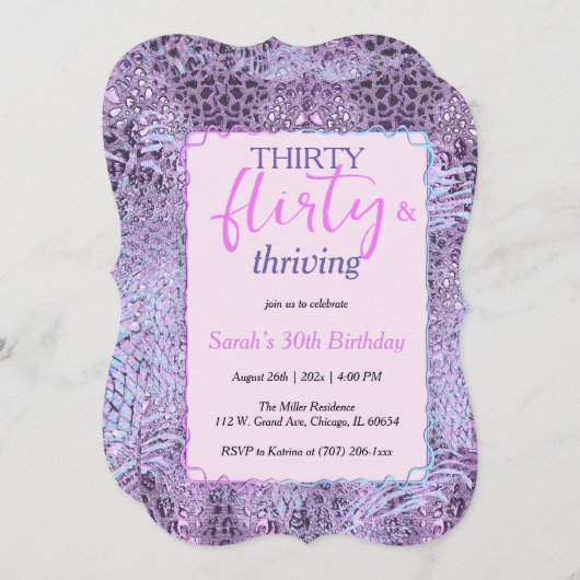 30, Flirty & Thriving Verjaardag Kaart (Voorkant / Achterkant)