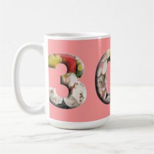 30 floral Milestone Mug 30e personnalisable