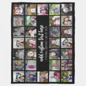 30 Foto Collage Grid - 2 tekstvakken - zwart wit Fleece Deken (Voorkant)