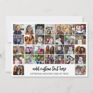 30 Foto Collage Raster - 2 Tekstvakken - zwart wit Feestdagenkaart