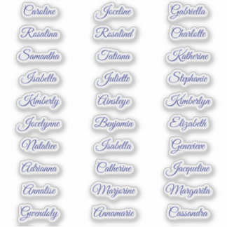 30 Gast voornamen Calligrafie Elegant schrift Sticker