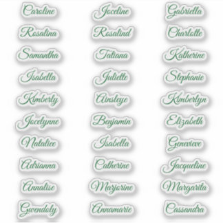 30 Gast voornamen Calligrafie Elegant schrift Sticker