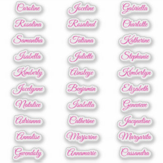 30 Gast voornamen Calligrafie Elegant schrift Sticker