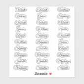 30 Gast voornamen Calligrafie Elegant script Sticker (Vel)