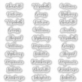 30 Gast voornamen typografie elegant script Sticker (Voorkant)