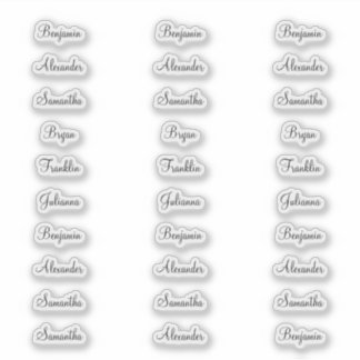 30 gastennamen minder dan 1 inch breed sticker