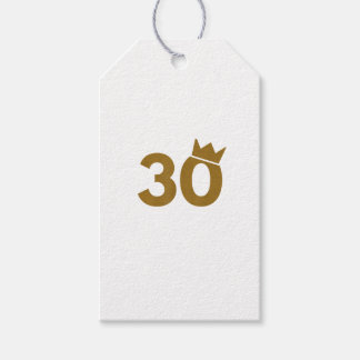30 gouden kroon - 30e verjaardag geschenken cadeaulabel