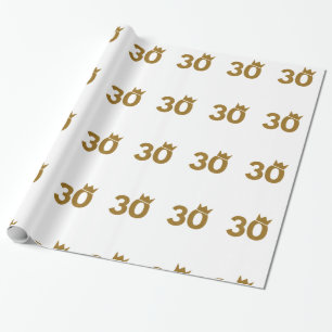 30 gouden kroon - 30e verjaardag geschenken cadeaupapier
