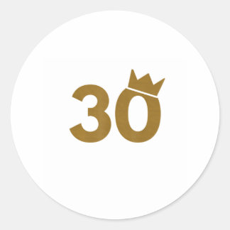 30 gouden kroon - 30e verjaardag geschenken ronde sticker
