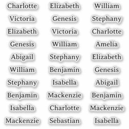 30 Guest Names Stickers For Place Cards and Favors (Devant)