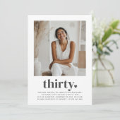 30 Hart Vierkant Foto Verjaardag Kaart (Staand voorkant)