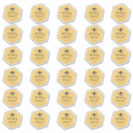30 Hexagon gevormde waterdichte gele honing met bi Sticker