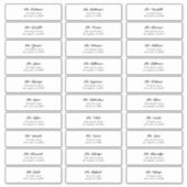 30 Individueel Black Script Guest Envelope-adres Sticker (Voorkant)