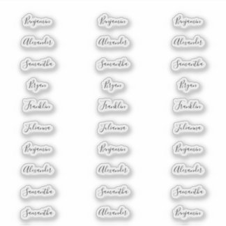 30 individuele gastennamen van minder dan 1 inch b sticker