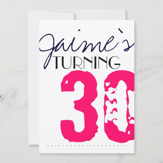 30 Invitation d'anniversaire Neon et gris (Devant)