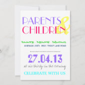 30 Invitation d'anniversaire Neon et gris (Dos)