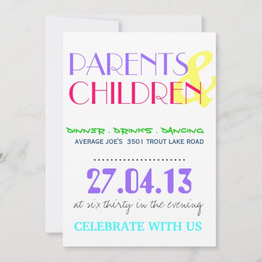 30 Invitation d'anniversaire Neon et gris (Dos)