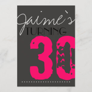 30 Invitation d'anniversaire Neon et gris