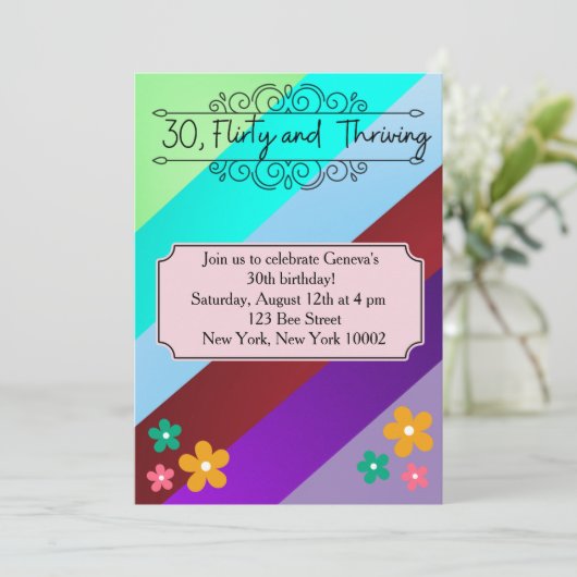 30, Invitation Flirty and Thriving Party (Debout devant)
