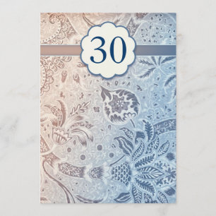 30 invitations élégantes bleues pour un anniversai