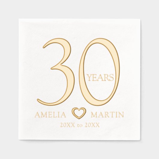 30 jaar 30ste huwelijksverjaardag naam dateert har folie servetten (Voorkant)