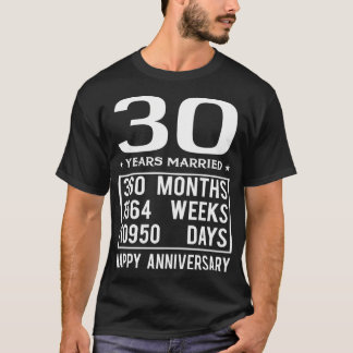 30 jaar getrouwd-30ste bruiloft Jubileum T-shirt