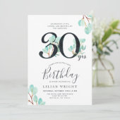 30 jaar groei | 30e verjaardag | Eucalyptus Kaart (Staand voorkant)