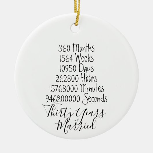 30 jaar Jubileum 30e kerstdag Keramisch Ornament (Voorkant)