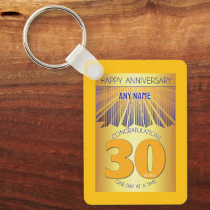 30 Jaar Nuchter Jubileum Gouden Straal 12 Stappe Sleutelhanger