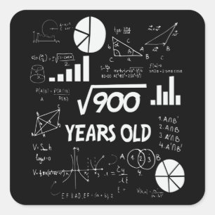 30 jaar oude Bday Wiskunde Teacher 30ste verjaarda Vierkante Sticker