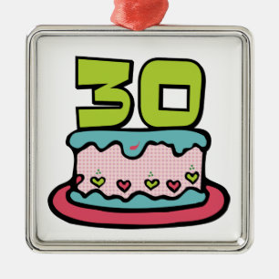 30 jaar oude Birthday Cake Metalen Ornament
