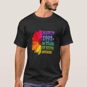 30 jaar oude bloemen Geweldige sinds 1992 Geschenk T-shirt