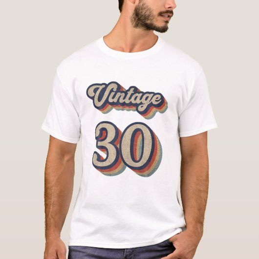 30 jaar oude  retro t-shirt (Voorkant)