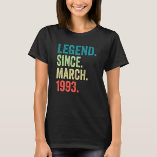 30 jaar oude Vintage maart 1993 30e verjaardag 1 T-shirt