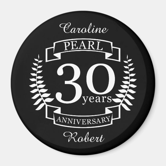 30 jaar Pareldag van de 30e bruiloft Magneet (Voorkant)