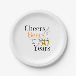 30 Jaar Pensioen Feest en Bier Minimaal Feest Papieren Bordje