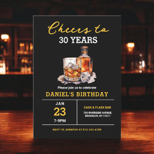 30 jaar Whiskey Bourbon verjaardagsfeest Kaart