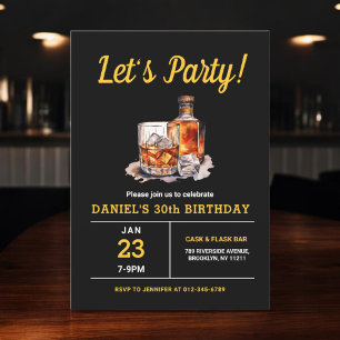 30 jaar Whiskey Bourbon verjaardagsfeestje Kaart